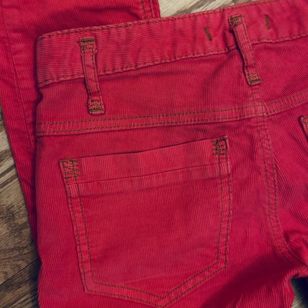 Free People Red Corduroy Pants Straight Leg Size 25 - Picture 9 of 12